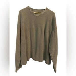 Vintage 90s Abercrombie & Fitch grey v-neck sweater. Size  XXL